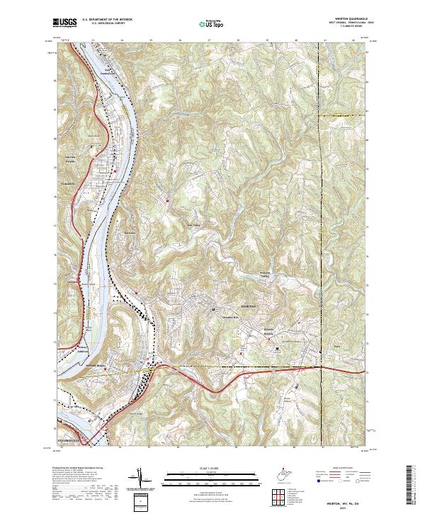 Weirton, WV-PA-OH — USGS 7.5-minute topo (2023)