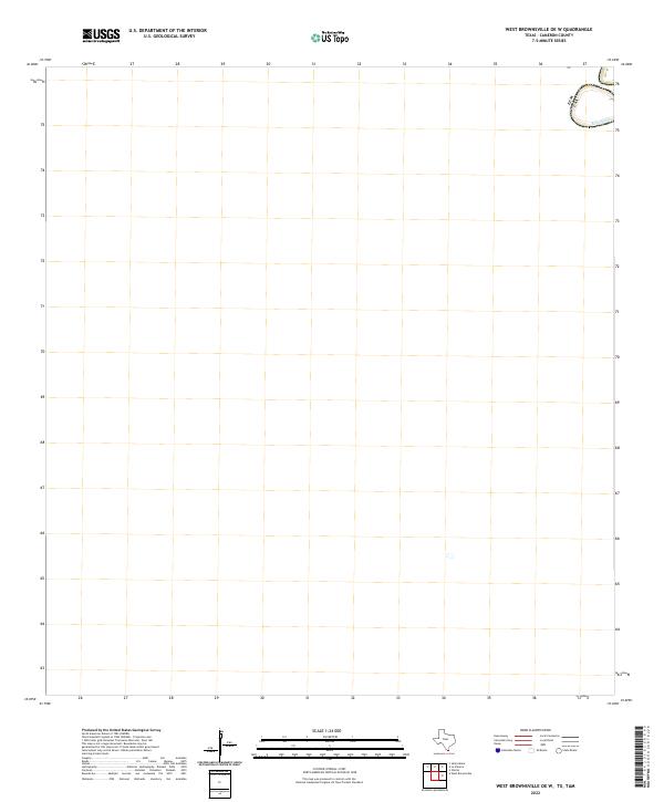 West Brownsville OE W, TX,TAM, US — USGS 7.5-minute topo (2022)