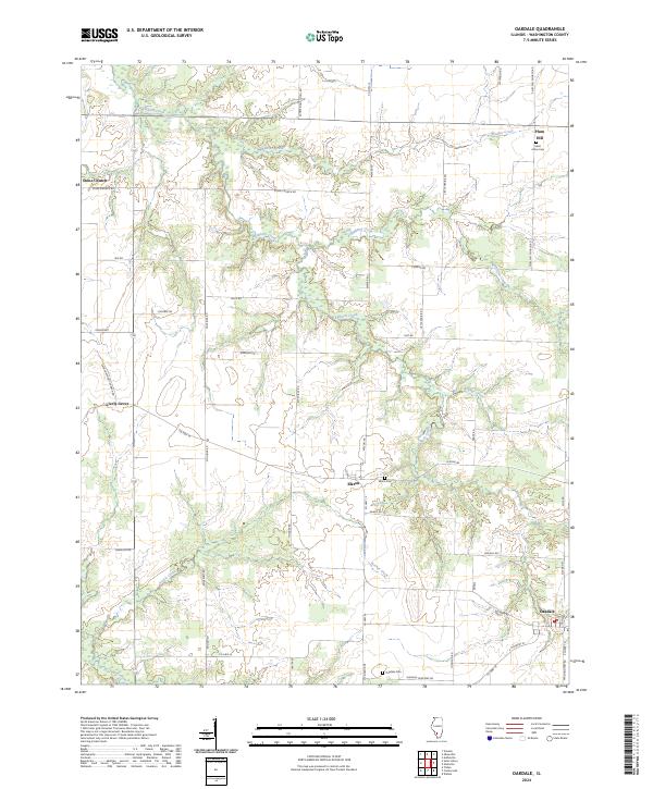 Oakdale, IL — USGS 7.5-minute topo (2024)