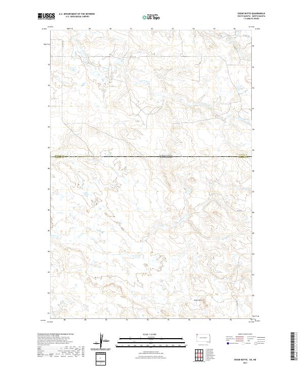 Dogie Butte, SD-ND — USGS 7.5-minute topo (2021)
