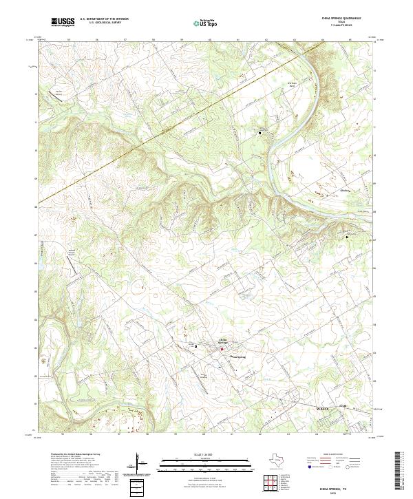 China Springs, TX — USGS 7.5-minute topo (2022)