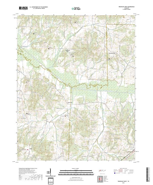 Trezevant West, TN — USGS 7.5-minute topo (2022)
