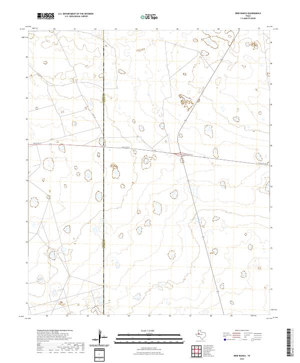 Bird Ranch, TX — USGS 7.5-minute topo (2022)