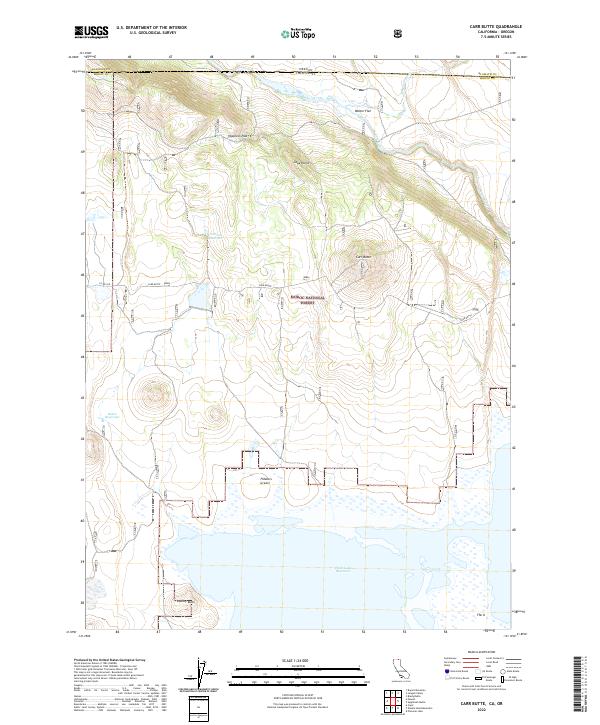 Carr Butte, CA-OR — USGS 7.5-minute topo (2022)