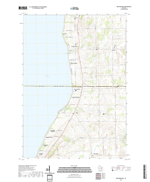 Brothertown, WI — USGS 7.5-minute topo (2022)