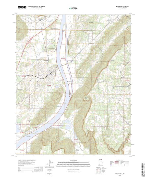 Bridgeport, AL-TN — USGS 7.5-minute topo (2026)