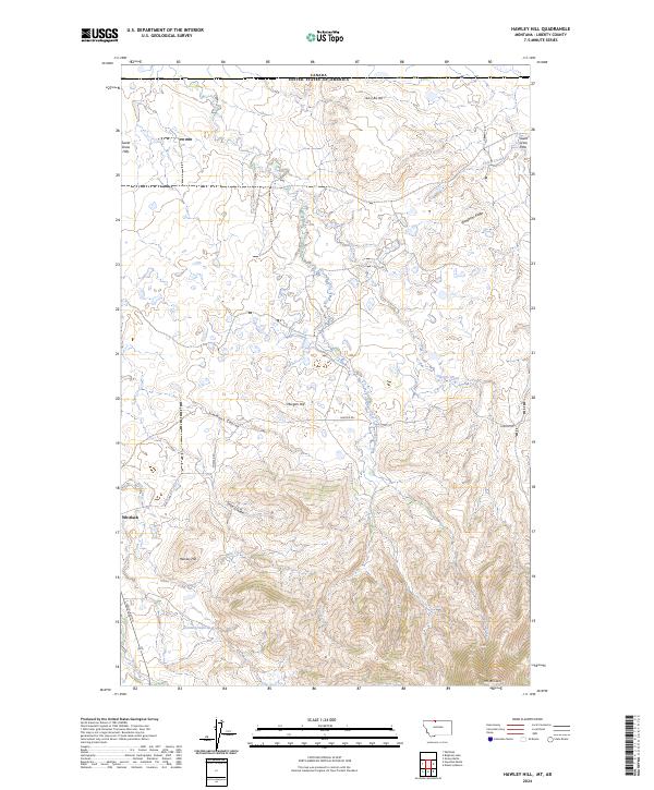 Hawley Hill, MT-AB — USGS 7.5-minute topo (2024)