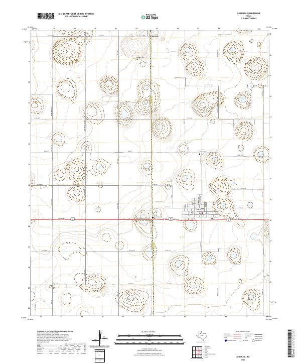 Lorenzo, TX — USGS 7.5-minute topo (2022)