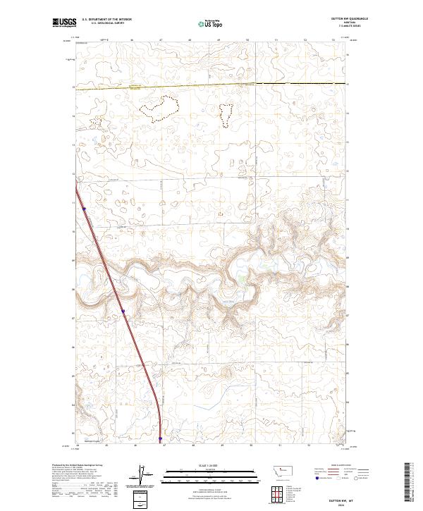 Dutton NW, MT — USGS 7.5-minute topo (2024)