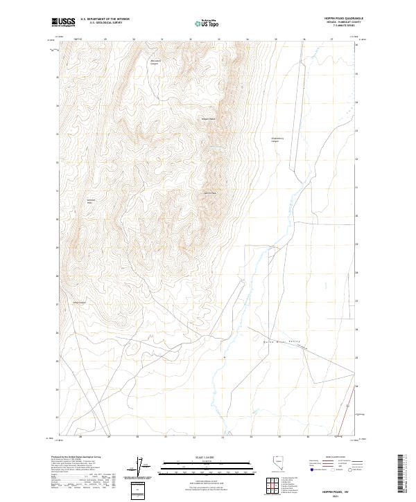 Hoppin Peaks, NV — USGS 7.5-minute topo (2021)