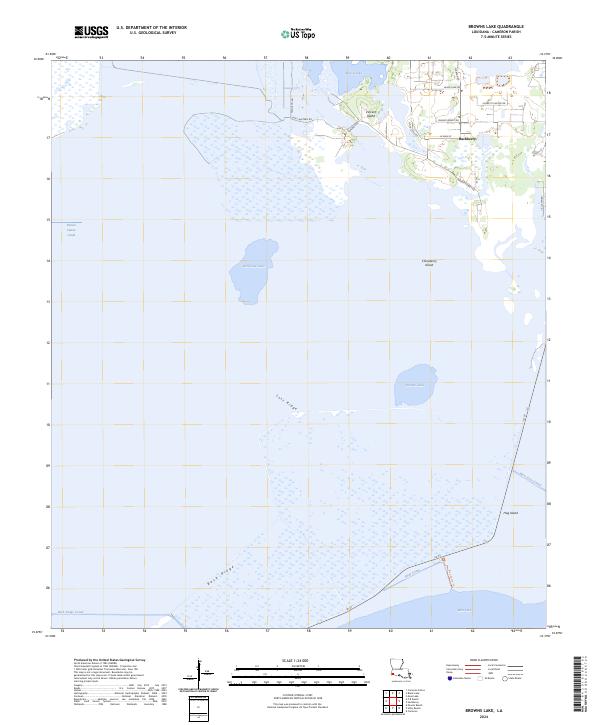 Browns Lake, LA — USGS 7.5-minute topo (2024)