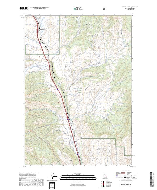 Spencer North, ID — USGS 7.5-minute topo (2023)