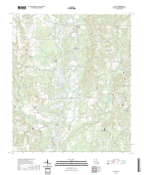 Clifton, LA — USGS 7.5-minute topo (2024)