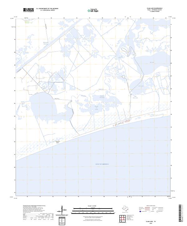 Clam Lake, TX — USGS 7.5-minute topo (2025)