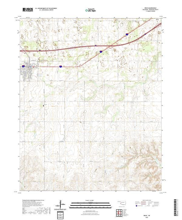Erick, OK — USGS 7.5-minute topo (2022)