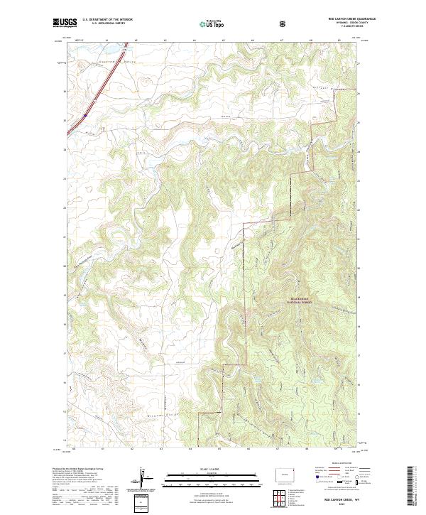 Red Canyon Creek, WY — USGS 7.5-minute topo (2021)