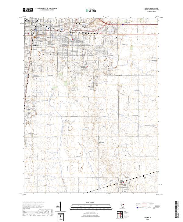 Urbana, IL — USGS 7.5-minute topo (2024)