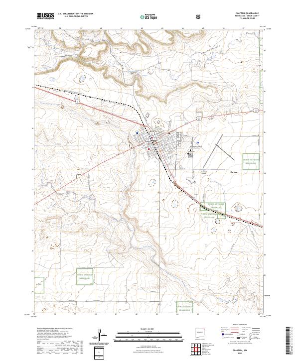 Clayton, NM — USGS 7.5-minute topo (2023)