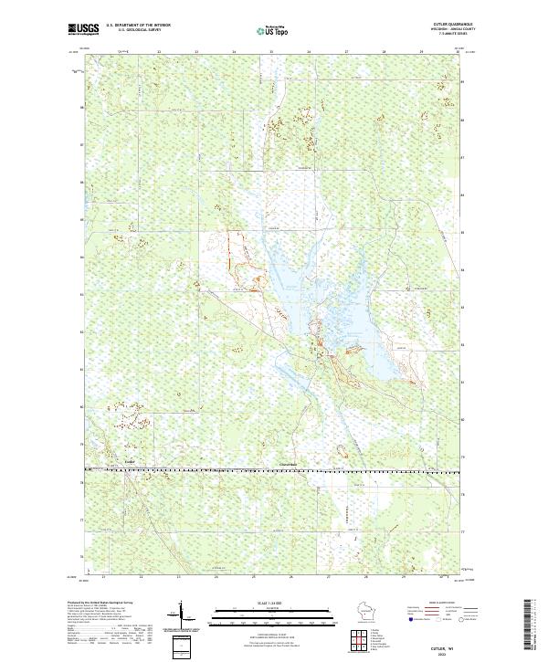 Cutler, WI — USGS 7.5-minute topo (2022)