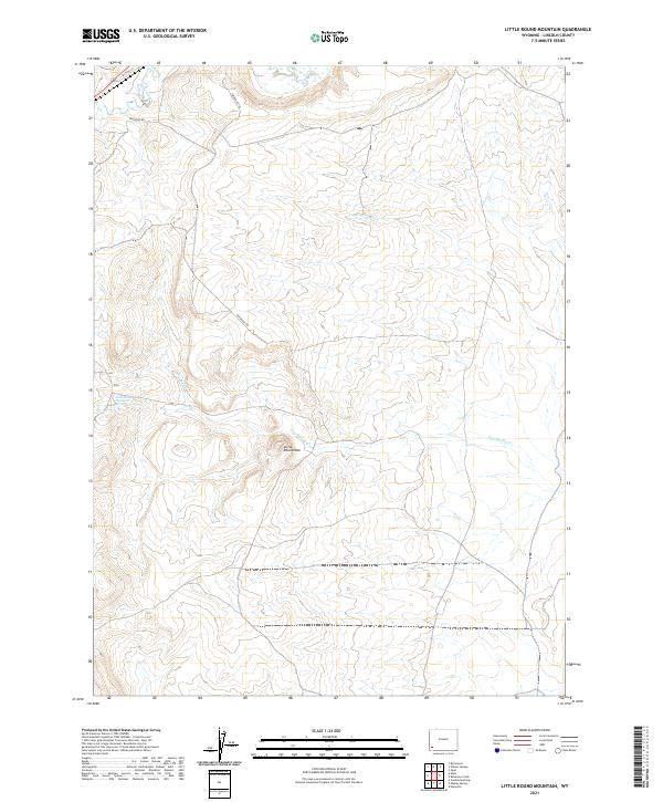 Little Round Mountain, WY — USGS 7.5-minute topo (2021)