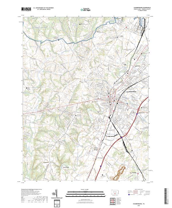 Chambersburg, PA — USGS 7.5-minute topo (2023)