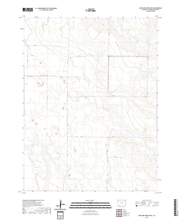 Antelope Creek West, CO — USGS 7.5-minute topo (2022)