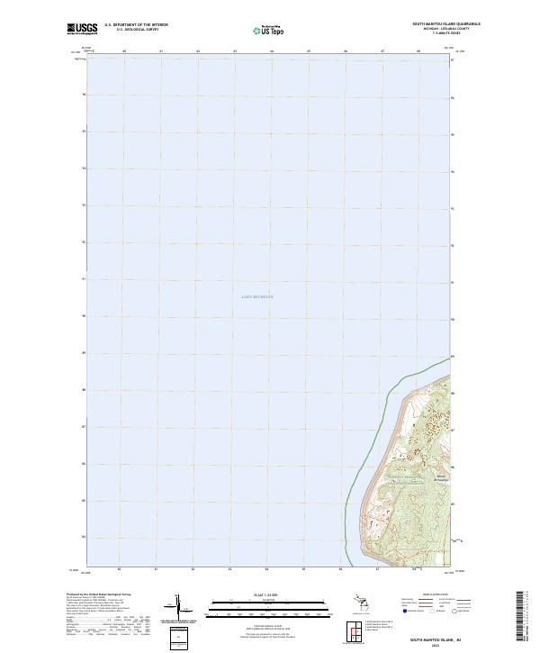 South Manitou Island, MI — USGS 7.5-minute topo (2023)
