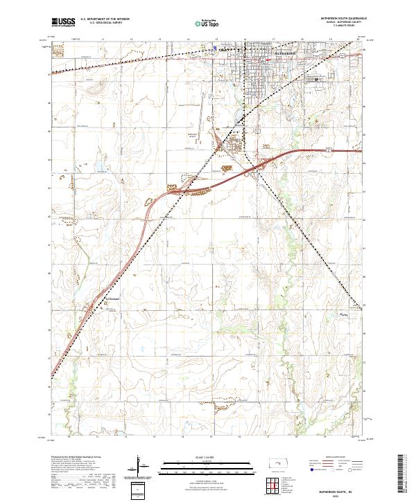 McPherson South, KS — USGS 7.5-minute topo (2022)