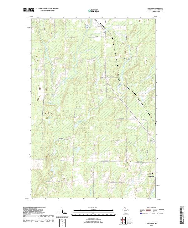 Peeksville, WI — USGS 7.5-minute topo (2022)