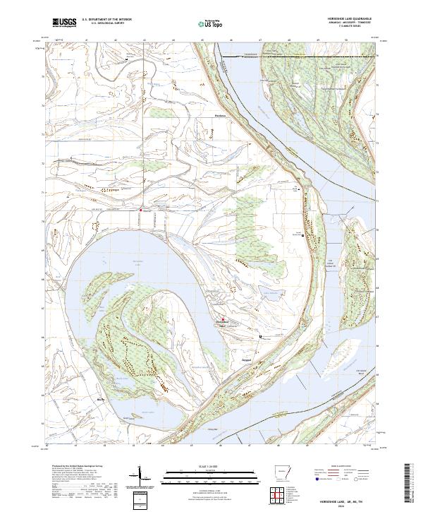 Horseshoe Lake, AR-MS-TN — USGS 7.5-minute topo (2024)