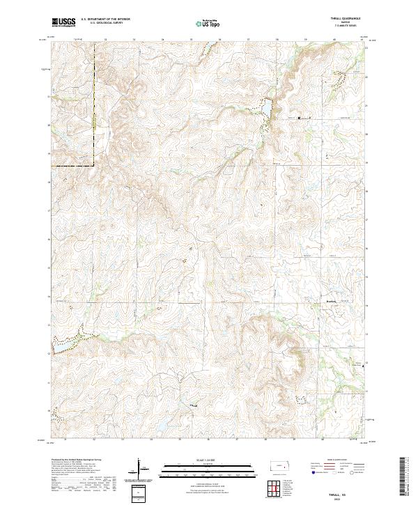 Thrall, KS — USGS 7.5-minute topo (2022)
