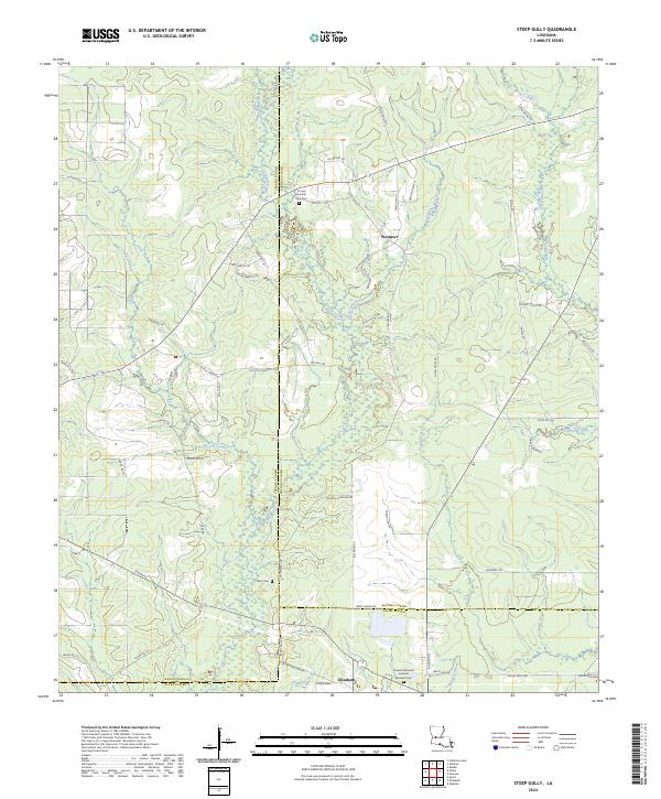 Steep Gully, LA — USGS 7.5-minute topo (2024)