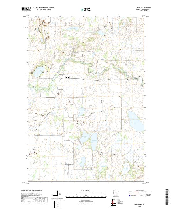 Forest City, MN — USGS 7.5-minute topo (2022)