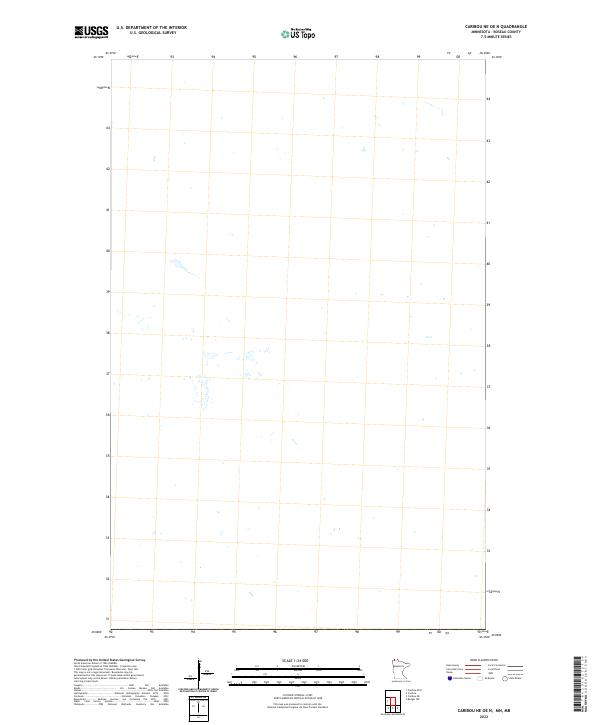 Caribou NE OE N, MN-MB — USGS 7.5-minute topo (2022)