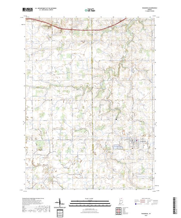 Wakarusa, IN — USGS 7.5-minute topo (2022)