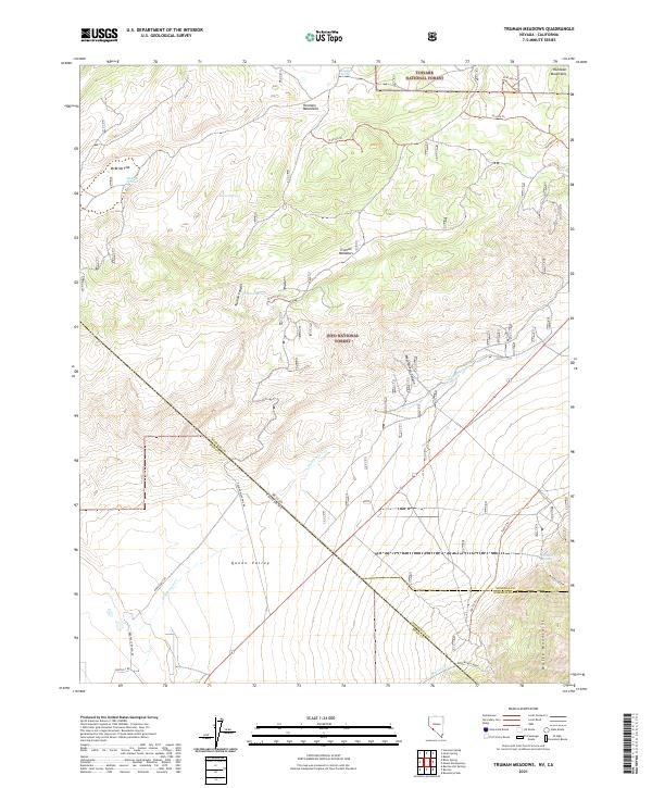 Truman Meadows, NV-CA — USGS 7.5-minute topo (2021)