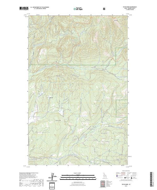 Wylie Knob, ID — USGS 7.5-minute topo (2024)