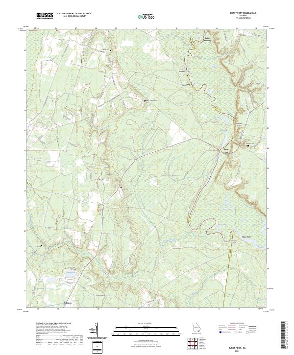 Burnt Fort, GA — USGS 7.5-minute topo (2024)