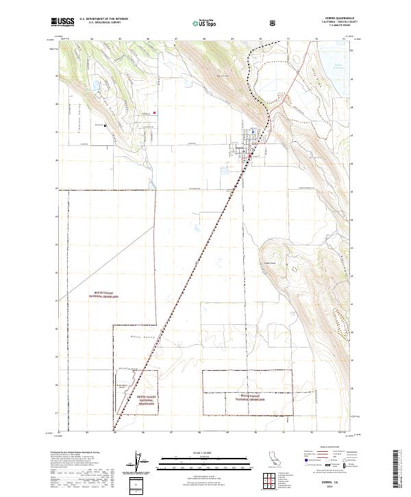 Dorris, CA — USGS 7.5-minute topo (2021)