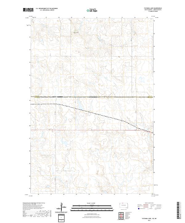 Tatanka Lake, SD-ND — USGS 7.5-minute topo (2021)