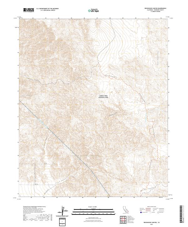 Rockhouse Canyon, CA — USGS 7.5-minute topo (2021)