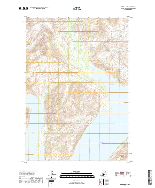 Kodiak A-5 NE, AK — USGS 7.5-minute topo (2021)