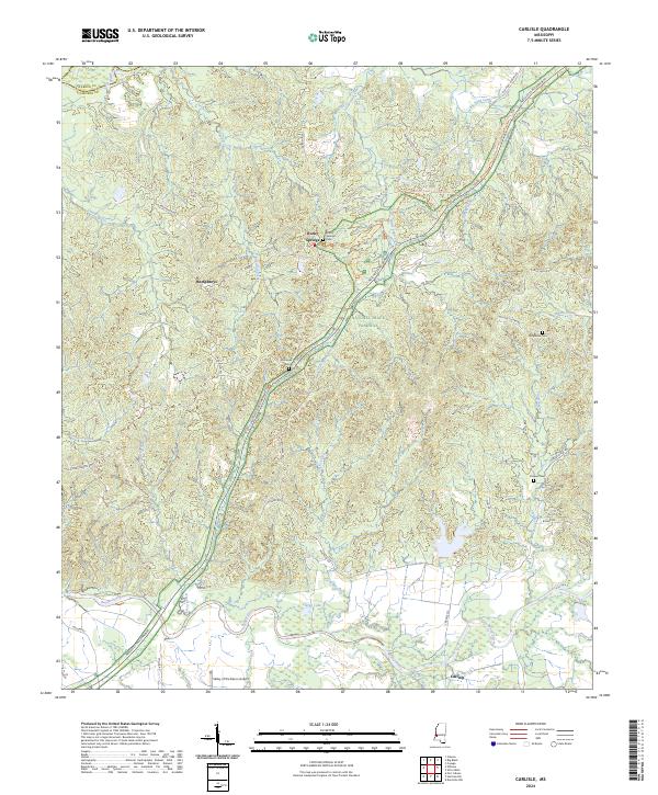 Carlisle, MS — USGS 7.5-minute topo (2024)