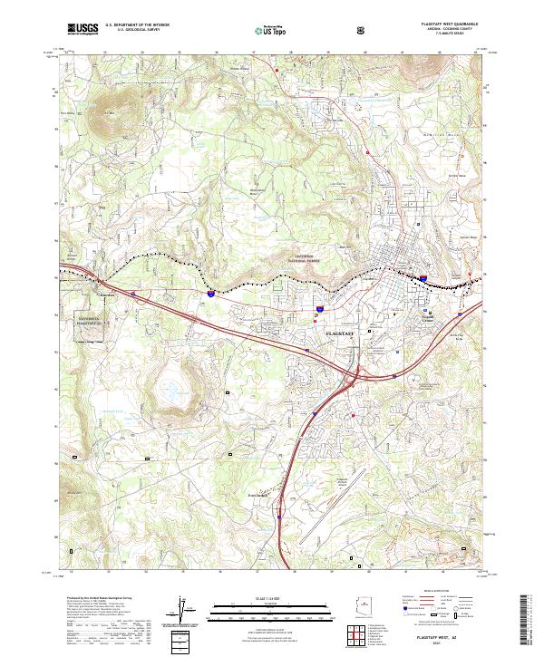 Flagstaff West, AZ — USGS 7.5-minute topo (2021)