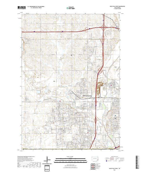 Sioux Falls West, SD — USGS 7.5-minute topo (2021)