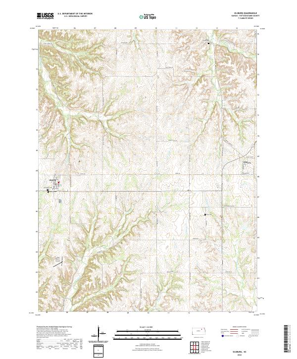 Olsburg, KS — USGS 7.5-minute topo (2022)