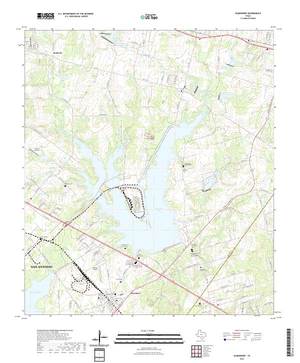 Elmendorf, TX — USGS 7.5-minute topo (2022)