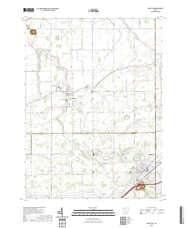 Bluffton, OH — USGS 7.5-minute topo (2023)