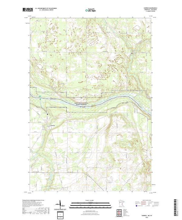 Sunrise, MN-WI — USGS 7.5-minute topo (2022)