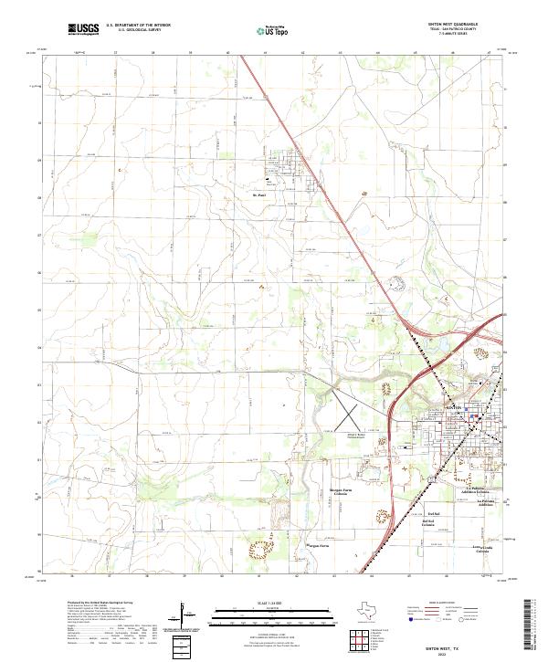 Sinton West, TX — USGS 7.5-minute topo (2022)